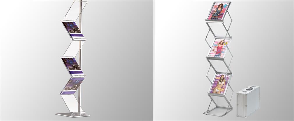 Brochure stands for printed material
