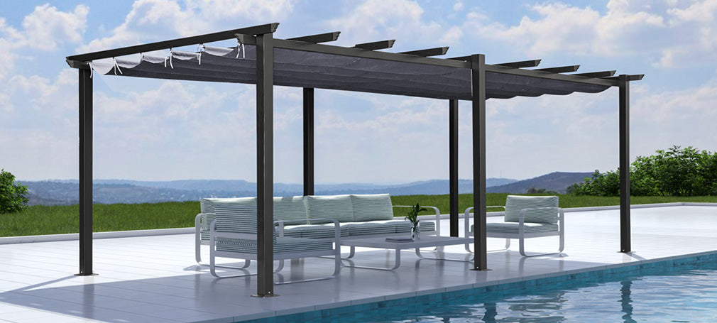 Retractable pergola gazebos