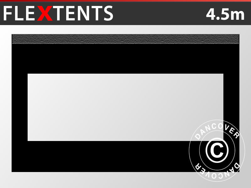 Sidewall w/panorama window for FleXtents, 4.5 m, Black