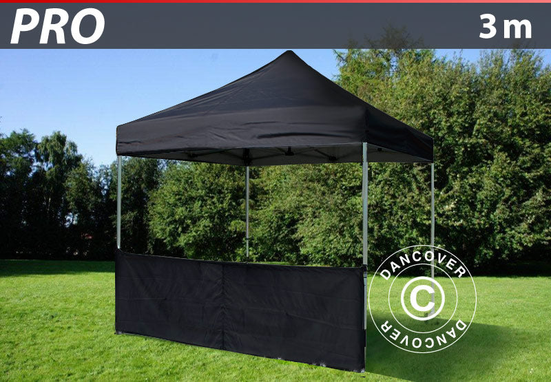 Half sidewall for FleXtents PRO, 3 m, Black