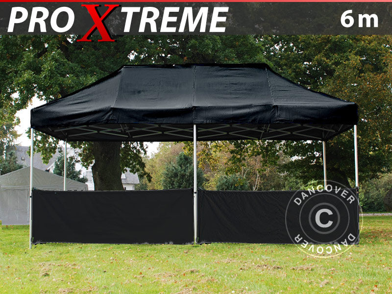 Half sidewall for FleXtents PRO Xtreme, 6 m, Black