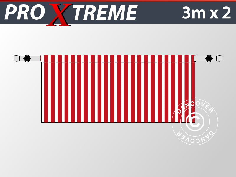 Half sidewall for FleXtents PRO Xtreme, 6 m, Striped