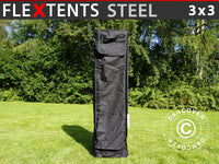 Carry bag w/ wheels, FleXtents® Steel 3x3m, Black