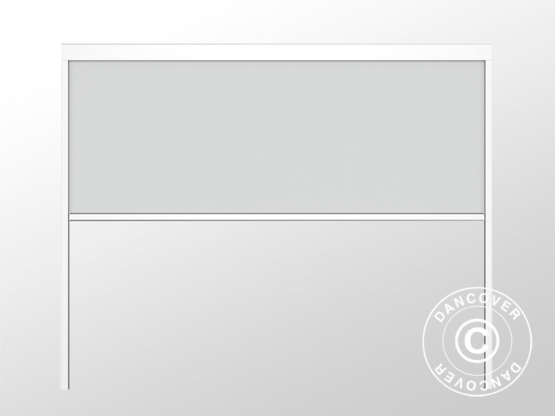 Sidewall screen f/bioclimatic pergola gazebo San Pablo, 3 m, White/Light grey