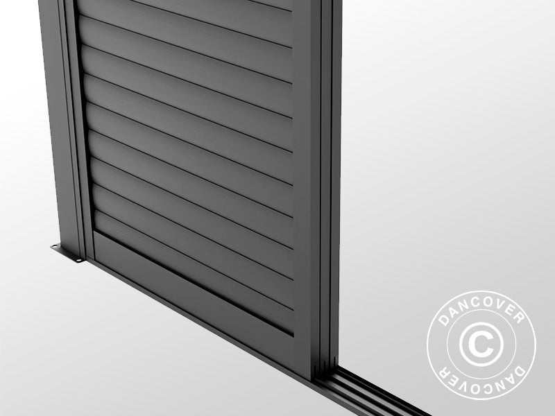 Sliding LouverWall Set 3m f/Pergola SanPablo Black