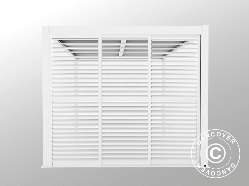 Louvre sliding door set f/pergola gazebo San Pablo 3 m, 0.92x2.18 m, White