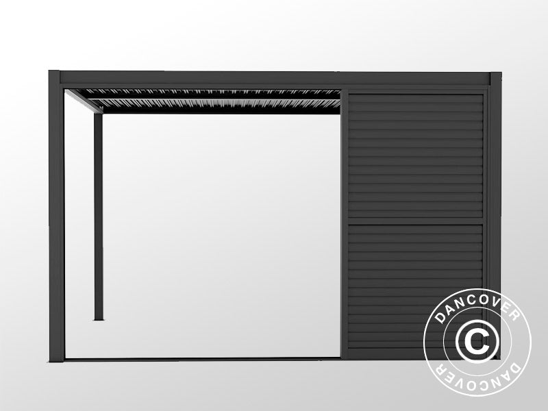 Sliding LouverWall Set 4m f/Pergola SanPablo Black