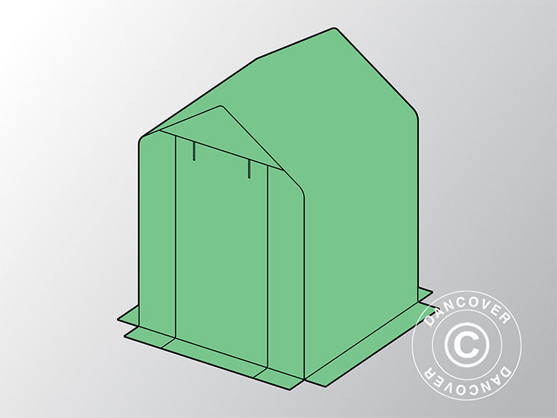 Cover for polytunnel greenhouse GH16070, 1.4x1.4x1.95 m, PE, Green ONLY 4 PCS. LEFT