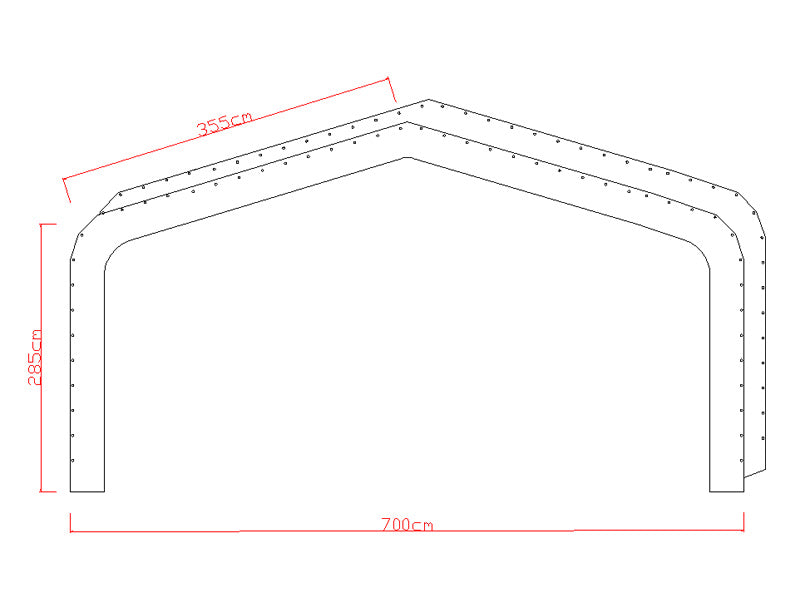 Rain gutter, 600 g PVC for 7 m series Storage PRO, Green