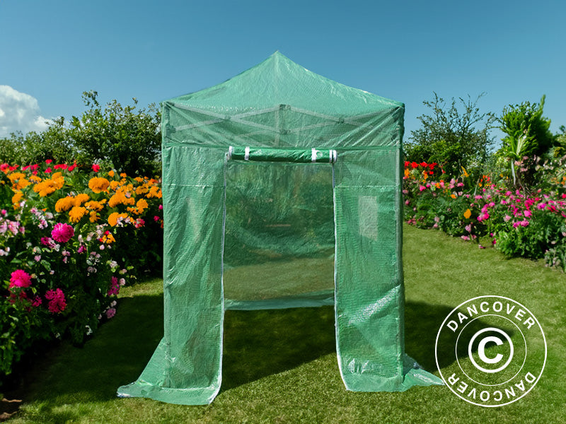 Cover for FleX Greenhouse, 2x2 m, PE, Transparent/Green