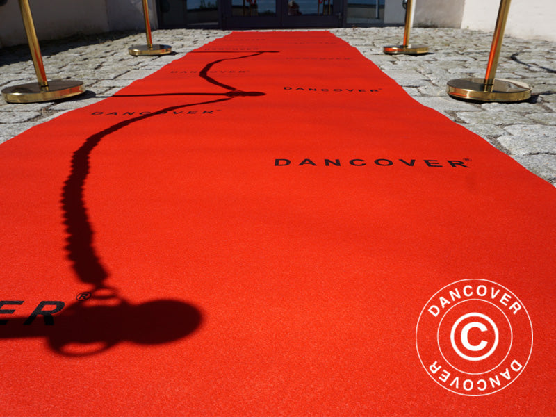 Red carpet runner w/print, 1.2x12 m