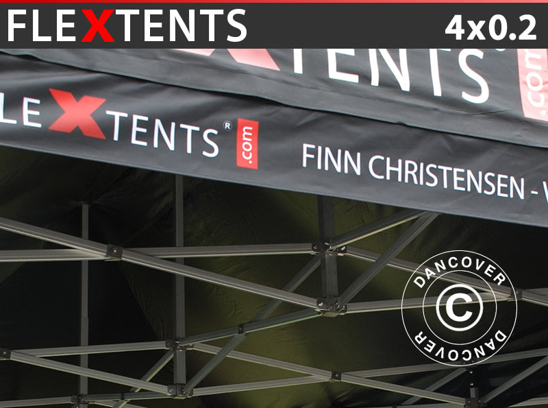 FleXtents® Gazebo Banner w/print, 4x0,2 m