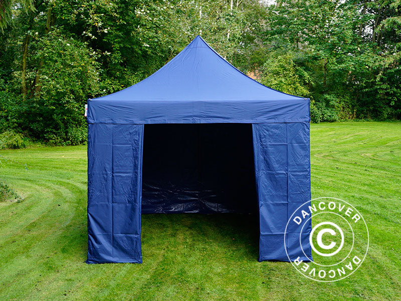 Pop up gazebo FleXtents PRO 3x3 m Dark blue, incl. 4 sidewalls