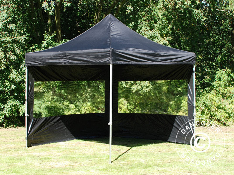 Pop up gazebo FleXtents PRO 3x3 m Black, incl. 4 sidewalls