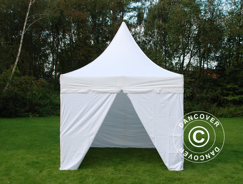 Pop up gazebo FleXtents PRO Peak Pagoda 3x3 m White, incl. 4 sidewalls