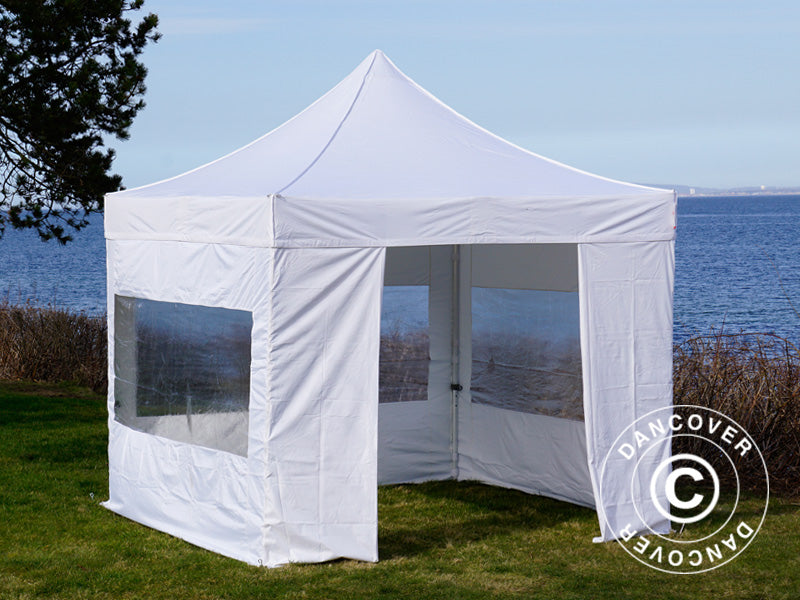 Pop up gazebo FleXtents PRO 3x3 m White, incl. 4 sidewalls