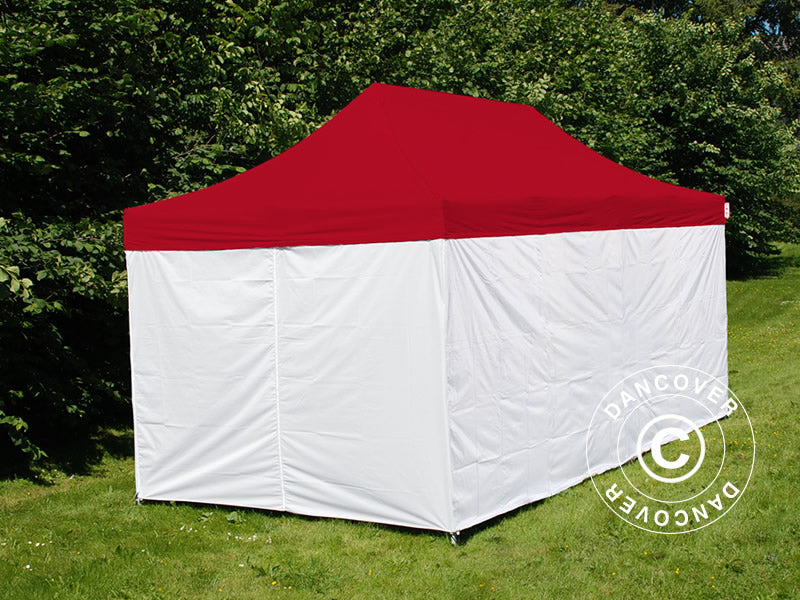 Pop up gazebo FleXtents® PRO, Medical & Emergency tent, 3x6 m, Red/White, incl. 6 sidewalls