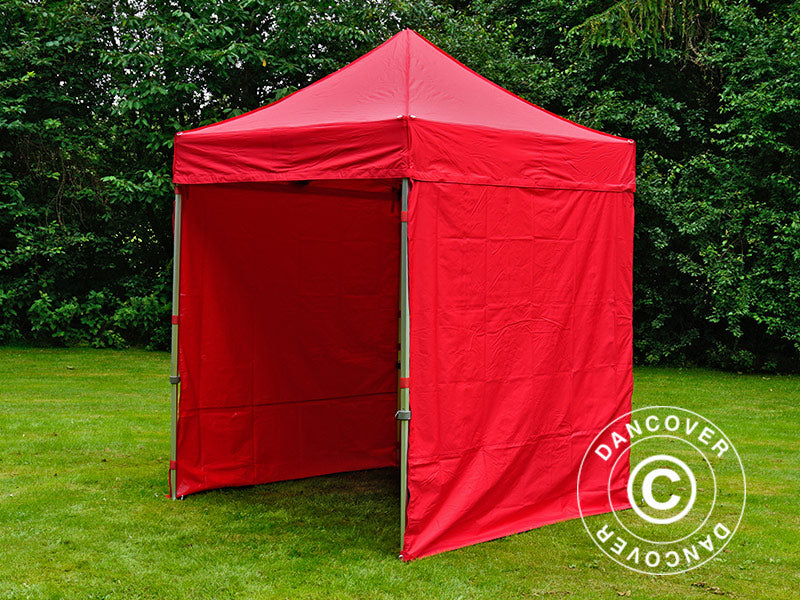 Pop up gazebo FleXtents PRO 2x2 m Red, incl. 4 sidewalls