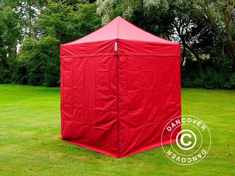 Pop up gazebo FleXtents PRO 2x2 m Red, incl. 4 sidewalls