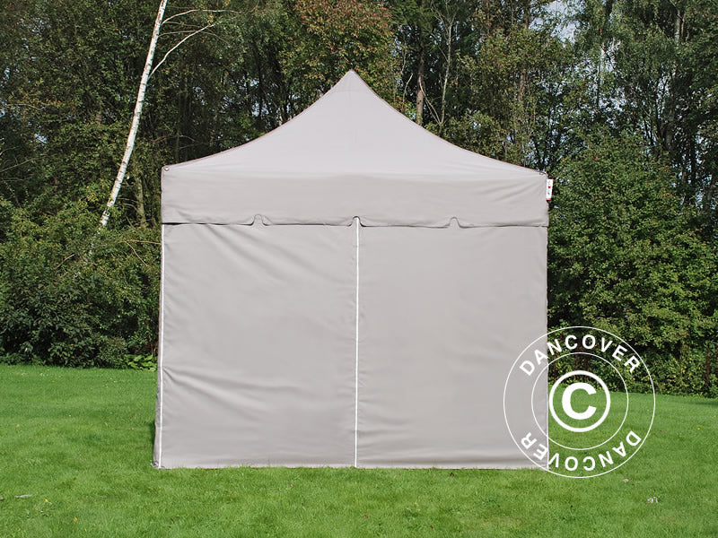 Pop up gazebo FleXtents PRO "Peaked" 3x3 m Latte, incl. 4 sidewalls