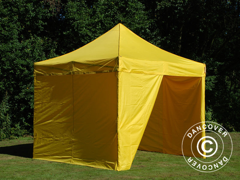 Pop up gazebo FleXtents PRO 3x3 m Yellow, incl. 4 sidewalls