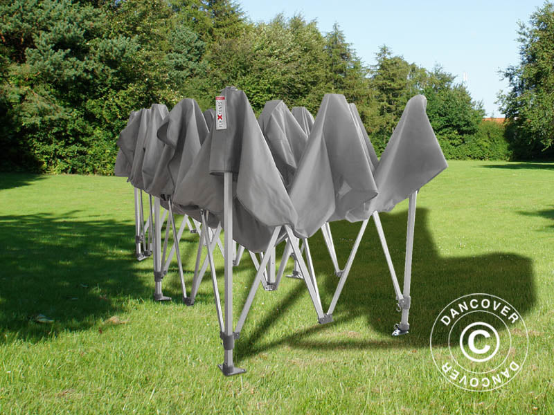 Pop up gazebo FleXtents PRO "Peaked" 3x6 m Latte, incl. 6 decorative curtains