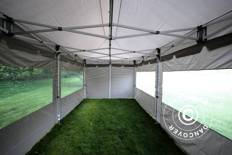 Pop up gazebo FleXtents PRO "Peaked" 3x6 m Latte, incl. 6 sidewalls