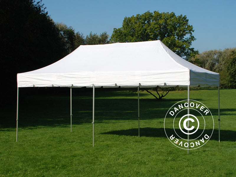 Pop up gazebo FleXtents PRO "Peaked" 3x6 m White, incl. 6 sidewalls