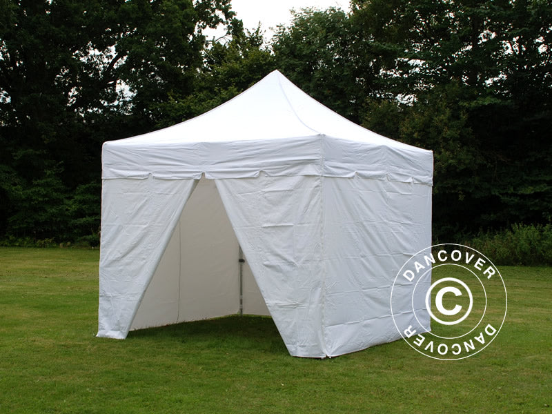 Pop up gazebo FleXtents PRO "Peaked" 3x3 m White, incl. 4 sidewalls