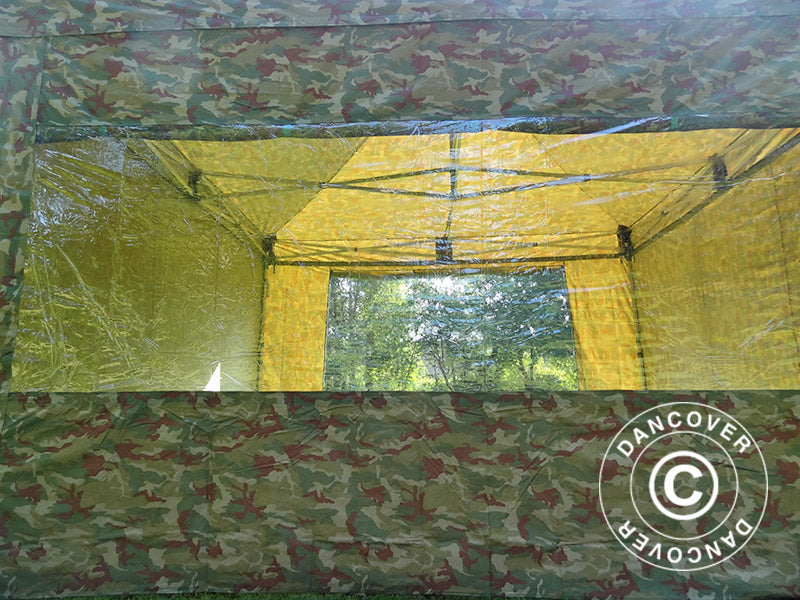 Pop up gazebo FleXtents PRO 4x4 m Camouflage/Military, incl. 4 sidewalls