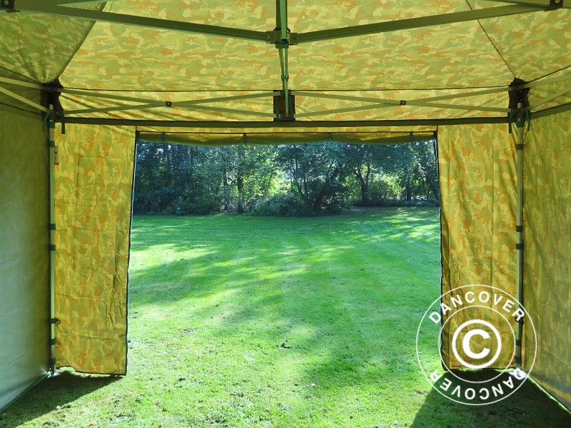 Pop up gazebo FleXtents PRO 4x4 m Camouflage/Military, incl. 4 sidewalls