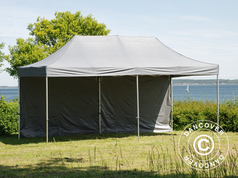 Pop up gazebo FleXtents PRO 3x6 m Grey, incl. 6 sidewalls