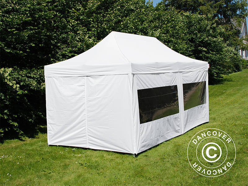 Pop up gazebo FleXtents PRO 3x6 m White, incl. 6 sidewalls