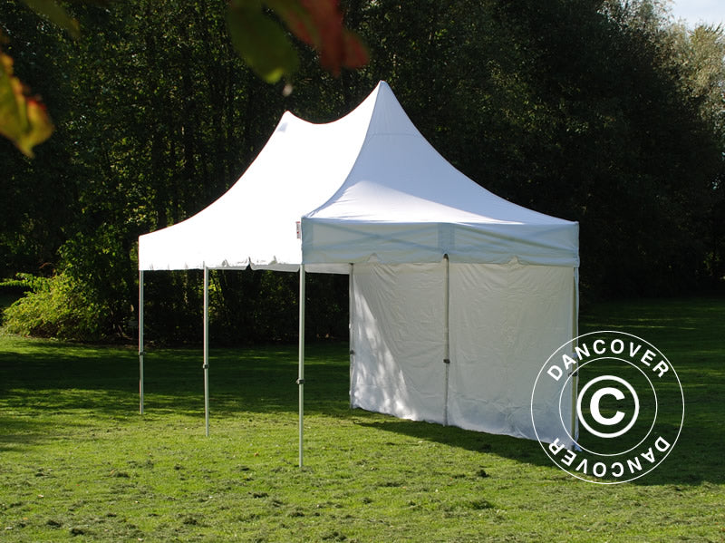 Pop up gazebo FleXtents PRO Peak Pagoda 3x6 m White, Incl. 6 sidewalls