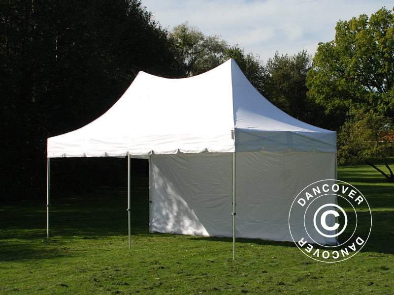 Pop up gazebo FleXtents PRO Peak Pagoda 3x6 m White, Incl. 6 sidewalls