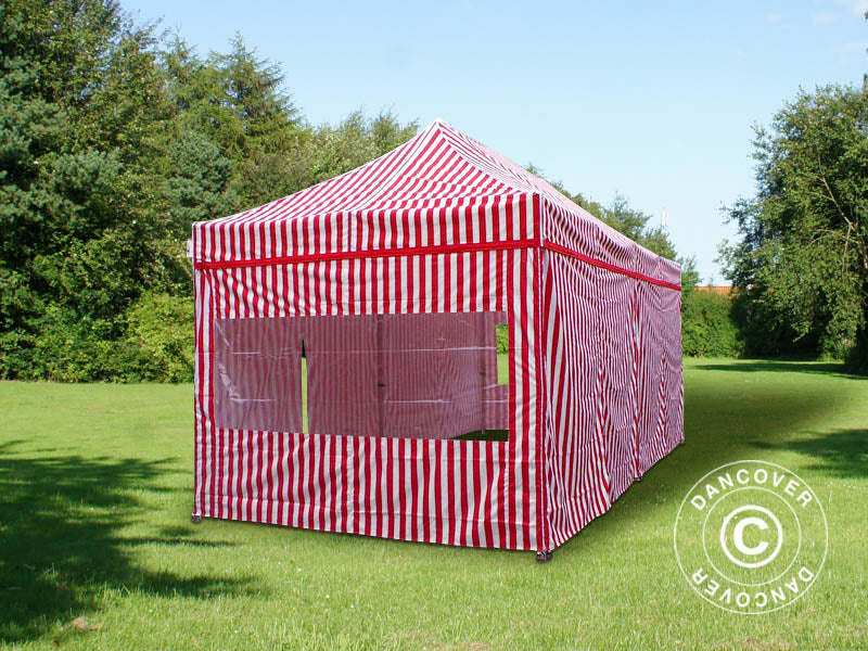 Pop up gazebo FleXtents PRO 3x6 m striped, incl. 6 sidewalls