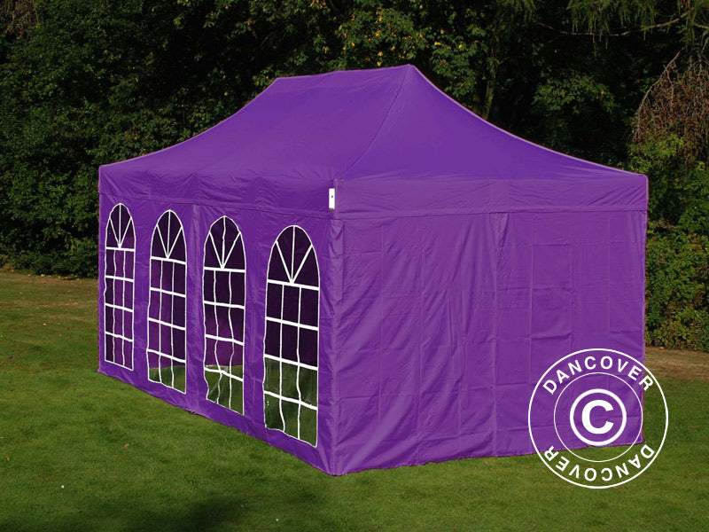 Pop up gazebo FleXtents PRO Vintage Style 3x6 m Purple, incl. 6 sidewalls