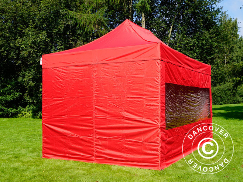 Pop up gazebo FleXtents PRO 3x4.5 m Red, incl. 4 sidewalls