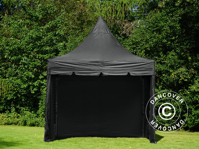 Pop up gazebo FleXtents PRO Peak Pagoda 3x3 m Black, incl. 4 sidewalls