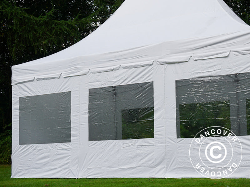 Pop up gazebo FleXtents PRO Peak Pagoda 4x6 m White, incl. 8 sidewalls