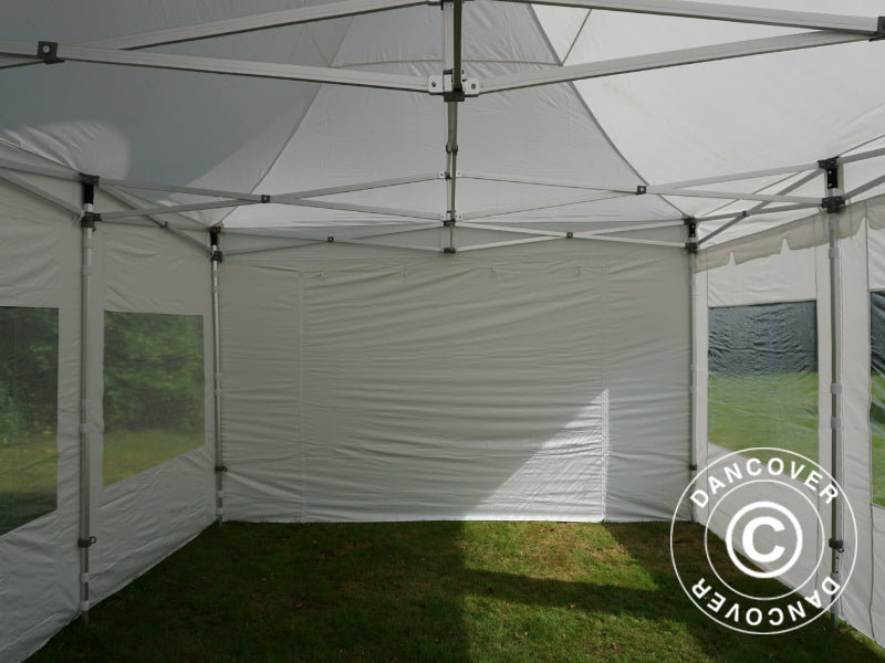 Pop up gazebo FleXtents PRO Peak Pagoda 4x6 m White, incl. 8 sidewalls
