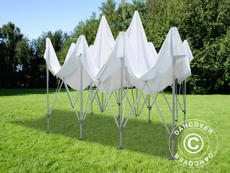 Pop up gazebo FleXtents PRO Peak Pagoda 4x6 m White, incl. 8 sidewalls