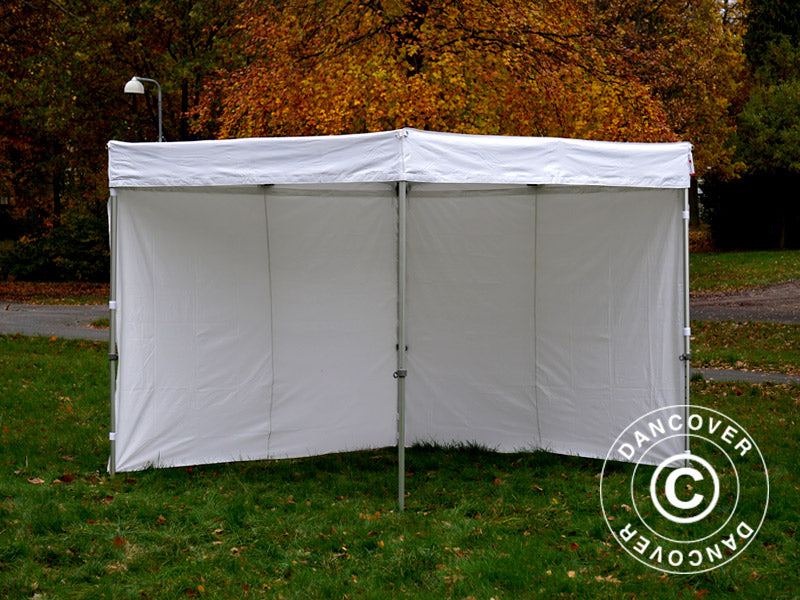 Pop up gazebo FleXtents® PRO Exhibition w/sidewalls, 3x3 m, White, Flame Retardant