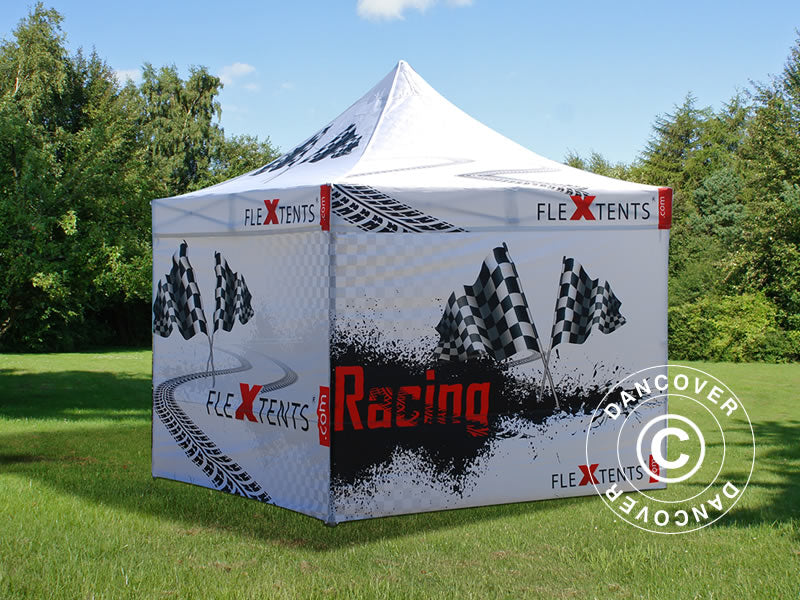Pop up gazebo FleXtents PRO with full digital print, 3x3 m, incl. 4 sidewalls