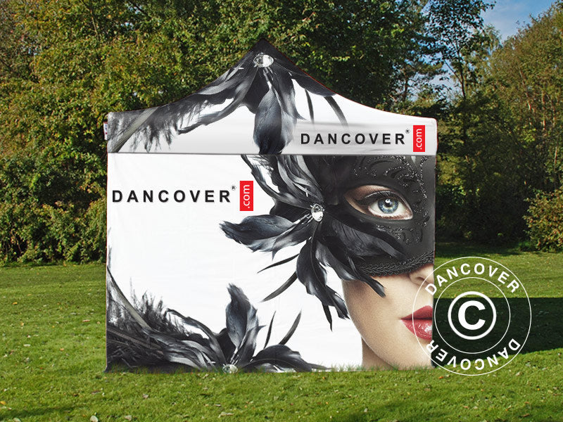 Pop up gazebo FleXtents PRO with full digital print, 3x4.5 m, incl. 4 sidewalls