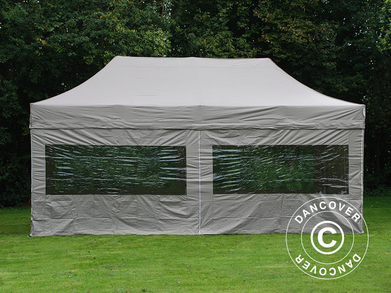 Pop up gazebo FleXtents PRO 3x6 m Latte, incl. 6 sidewalls