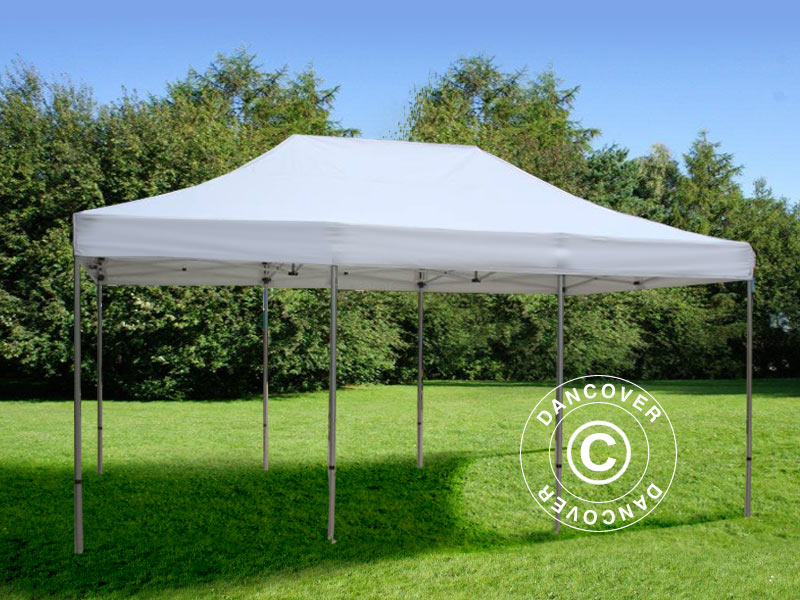 Visitor tent FleXtents PRO 4x6 m White, incl. 8 sidewalls and 1 transparent partition wall