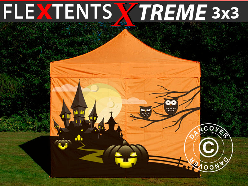Pop up gazebo FleXtents Xtreme 50 with full digital print, 3x3 m, incl. 4 sidewalls