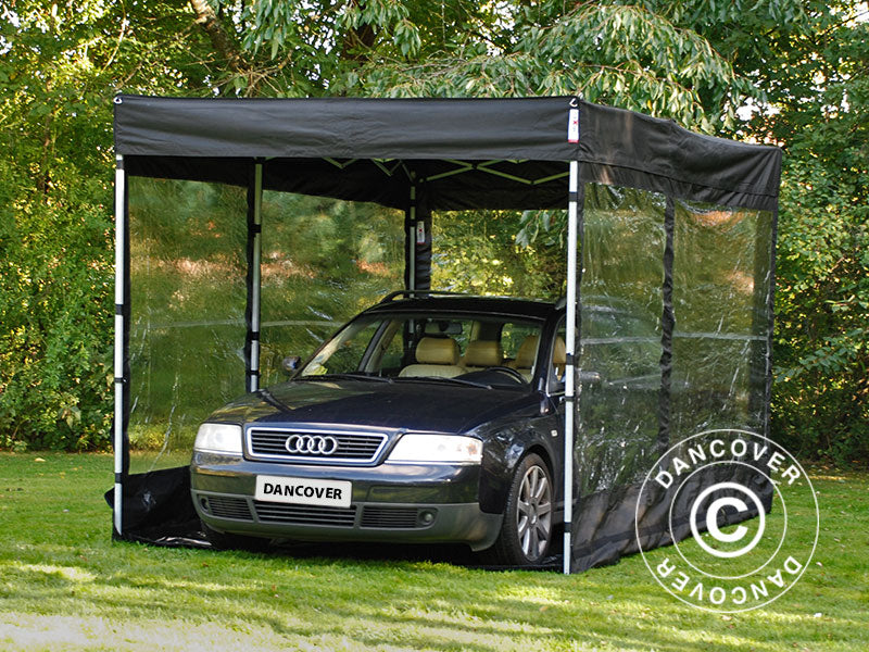 Folding garage FleX Carcover, 3x6 m, Black