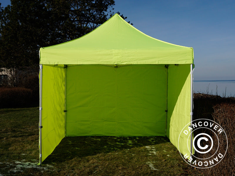 Pop up gazebo FleXtents PRO 3x3 m Neon yellow/green, incl. 4 sidewalls